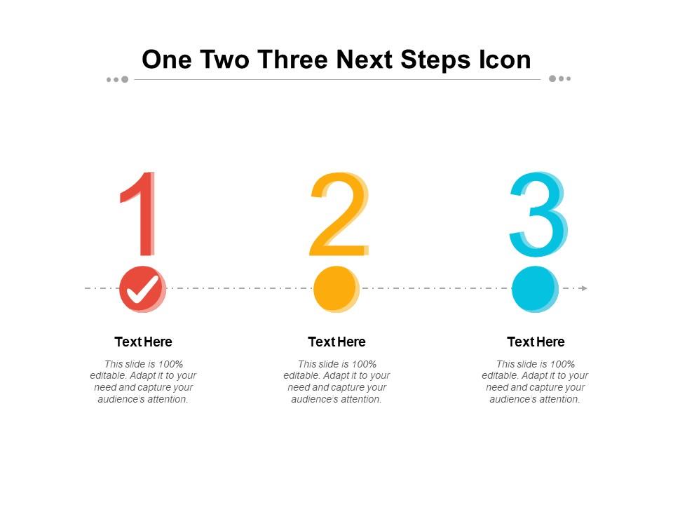 One two three next steps icon