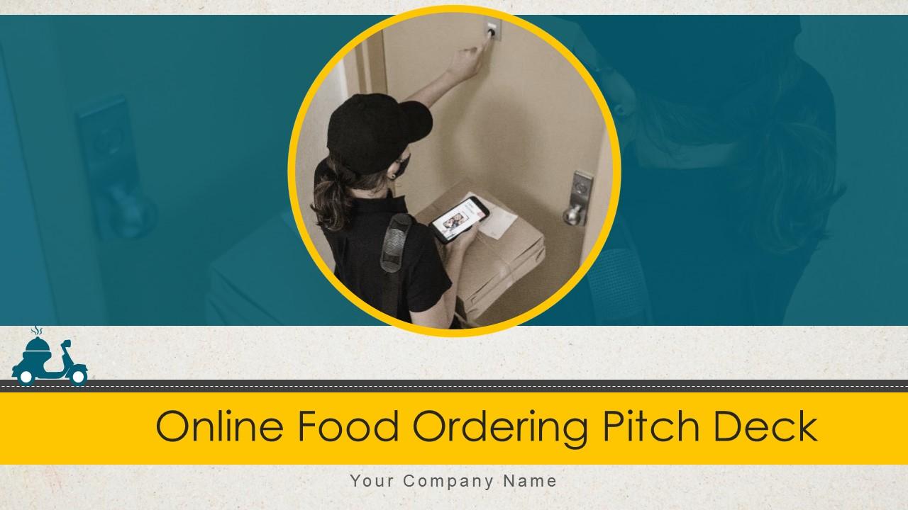 Online food ordering pitch deck ppt template Slide01
