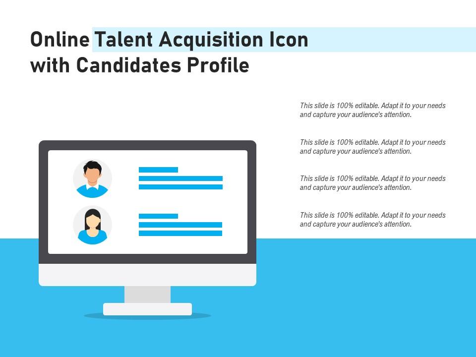 Online talent acquisition icon with candidates profile