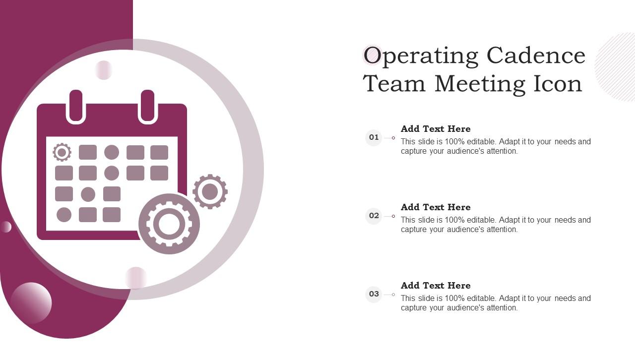 Operating Cadence Team Meeting Icon PPT Sample