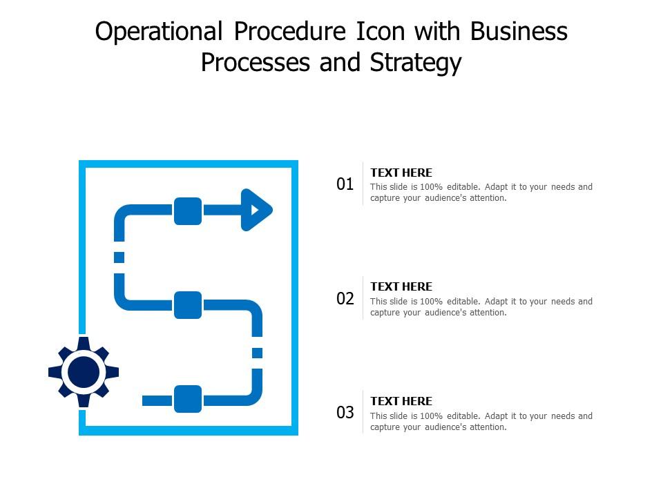 Operational procedure icon with business processes and strategy Slide01