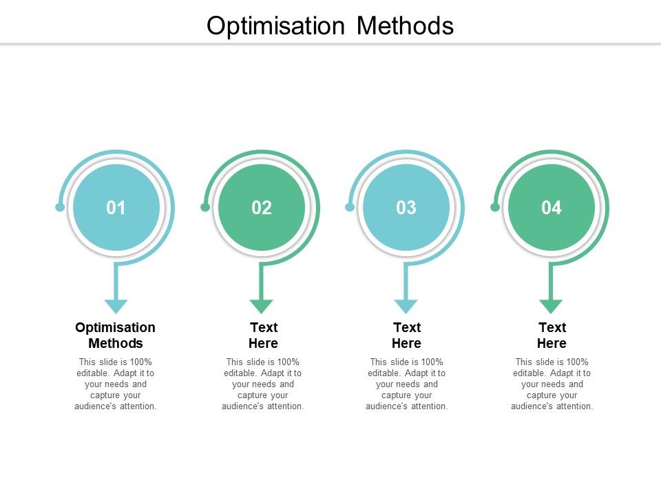 Optimisation methods ppt powerpoint presentation ideas structure cpb