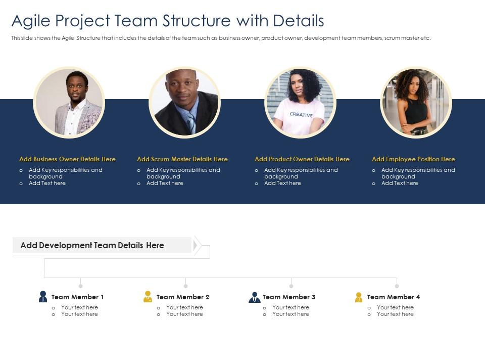 Optimizing tasks and agile project team structure with details background ppts slides Slide01