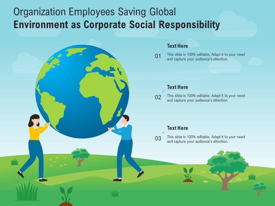 Organization Employees Saving Global Environment As Corporate Social
