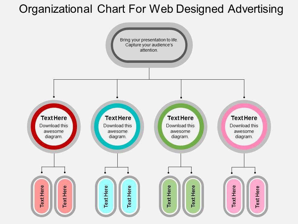 Organizational chart for web design and advertising flat powerpoint design Slide00