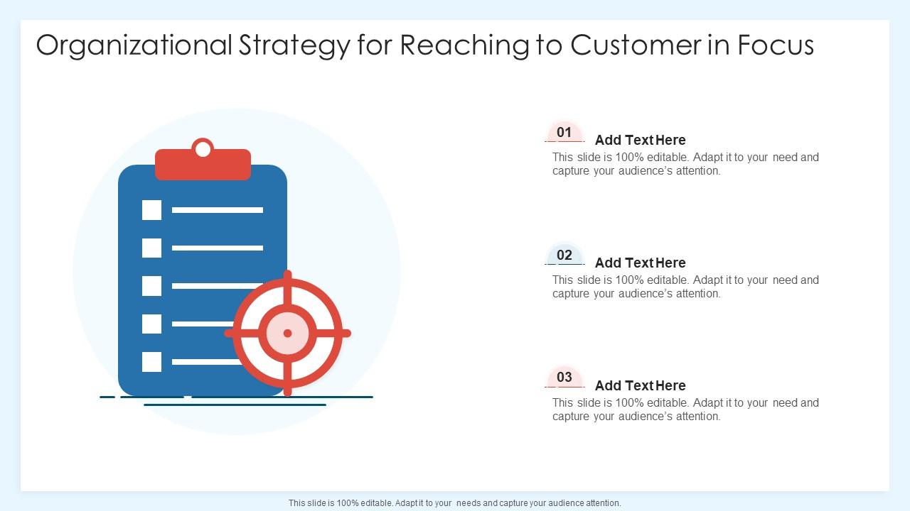 Organizational strategy for reaching to customer in focus