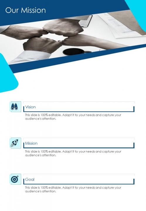 Our Mission Copywriting Proposal Template One Pager Sample Example