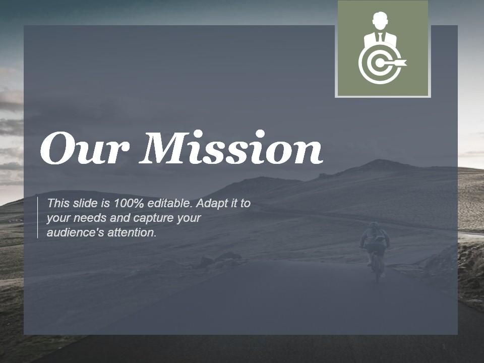 Our mission shown by cycling graphic and target ppt slides Slide00