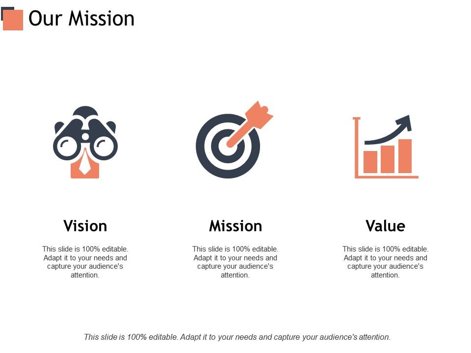 Our mission vision value c406 ppt powerpoint presentation outline icons