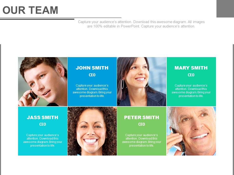Our team for business communication powerpoint slides