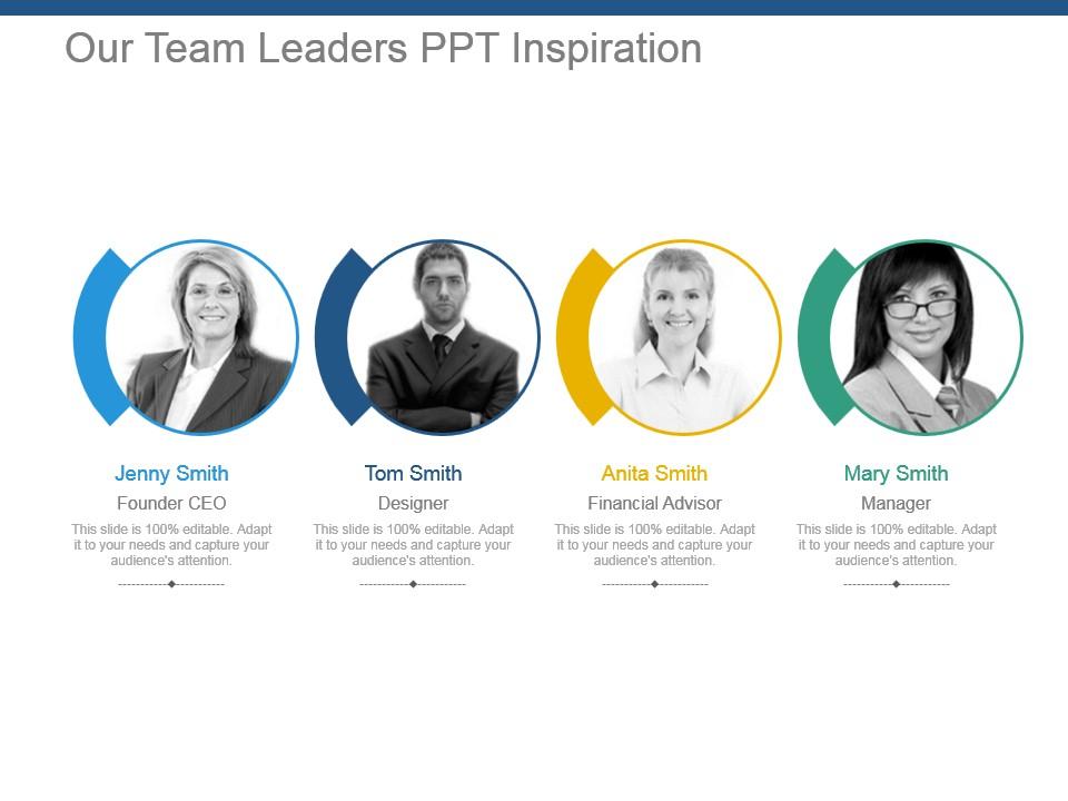 Our team leaders ppt inspiration Slide01