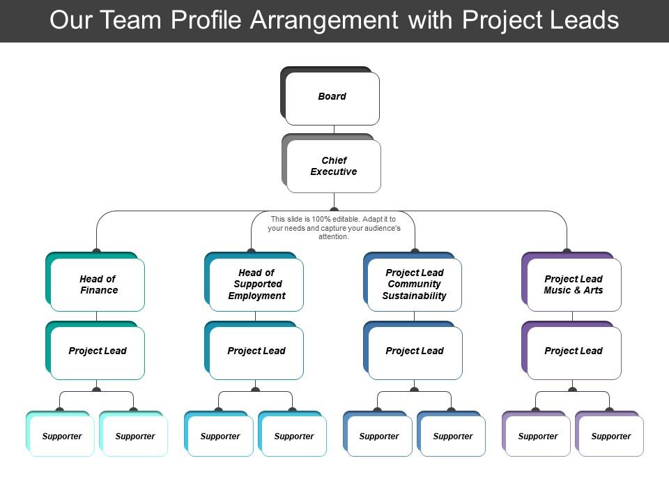 Our team profile arrangement with project leads Slide01
