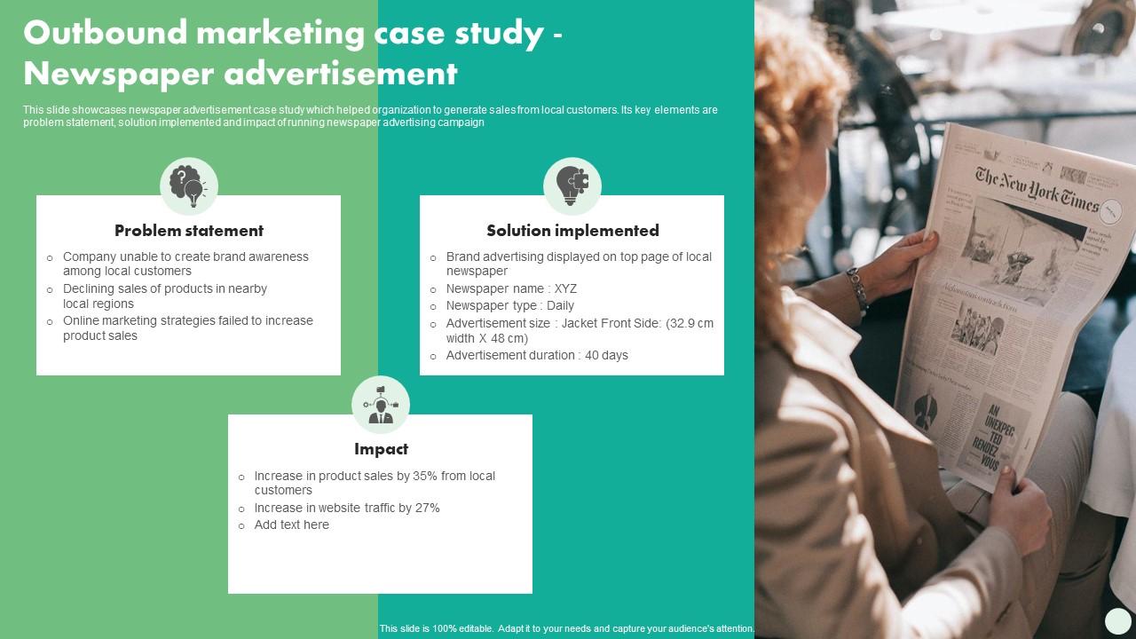 Outbound Marketing Case Study Newspaper Digital And Traditional Marketing Strategies MKT SS V