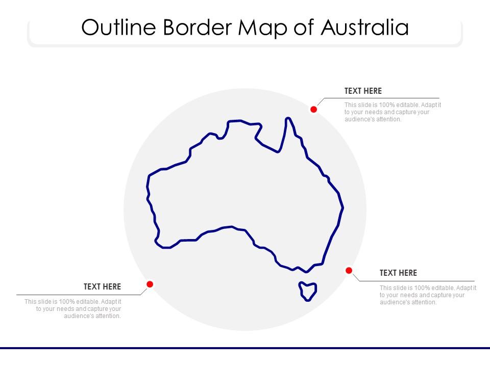 Outline border map of australia