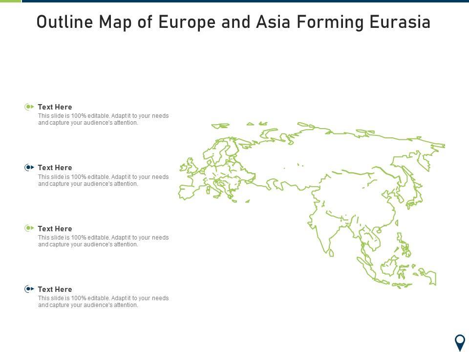 Outline map of europe and asia forming eurasia