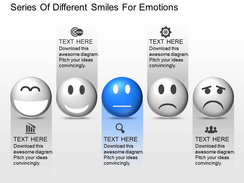 oy Series Of Different Smiles For Emotions Powerpoint Template