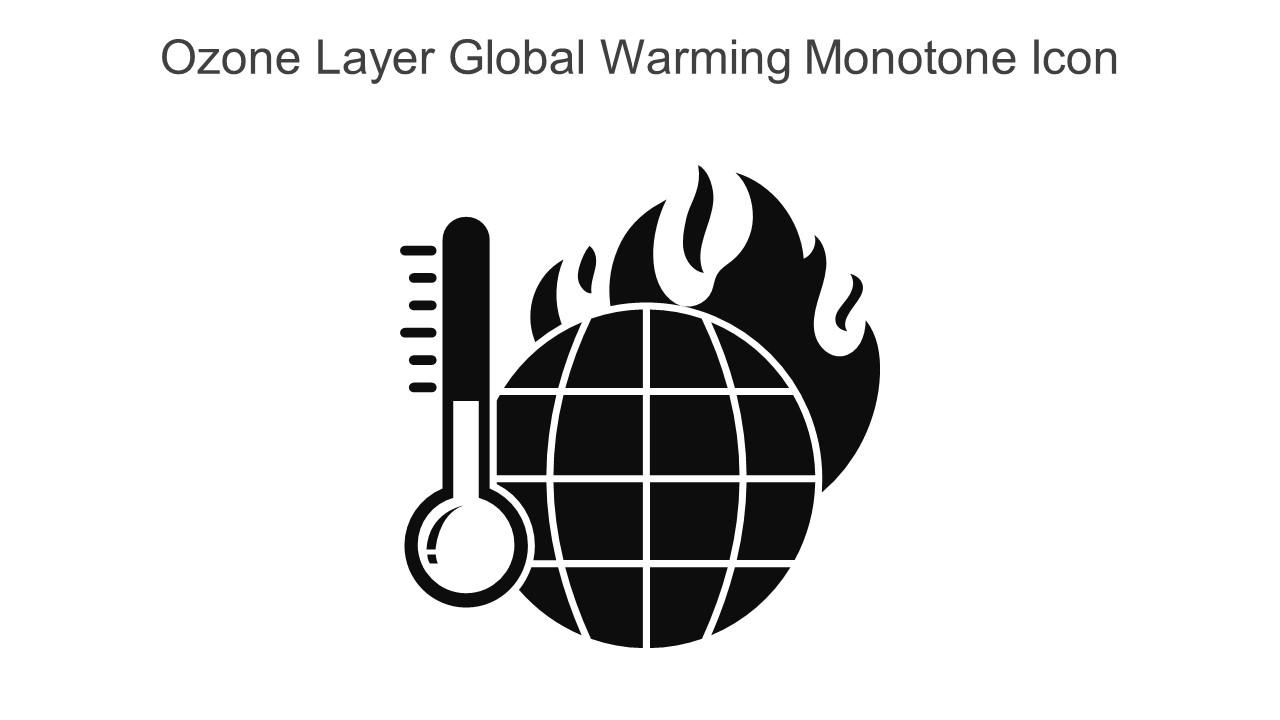 Ozone Layer Global Warming Monotone Icon In Powerpoint Pptx Png And Editable Eps Format