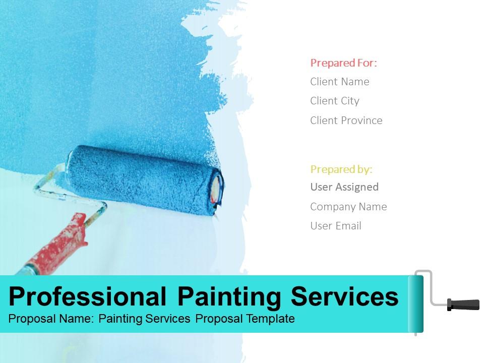 Painting services proposal template helps commercial and residential painters get bids out to clients quickly Slide01