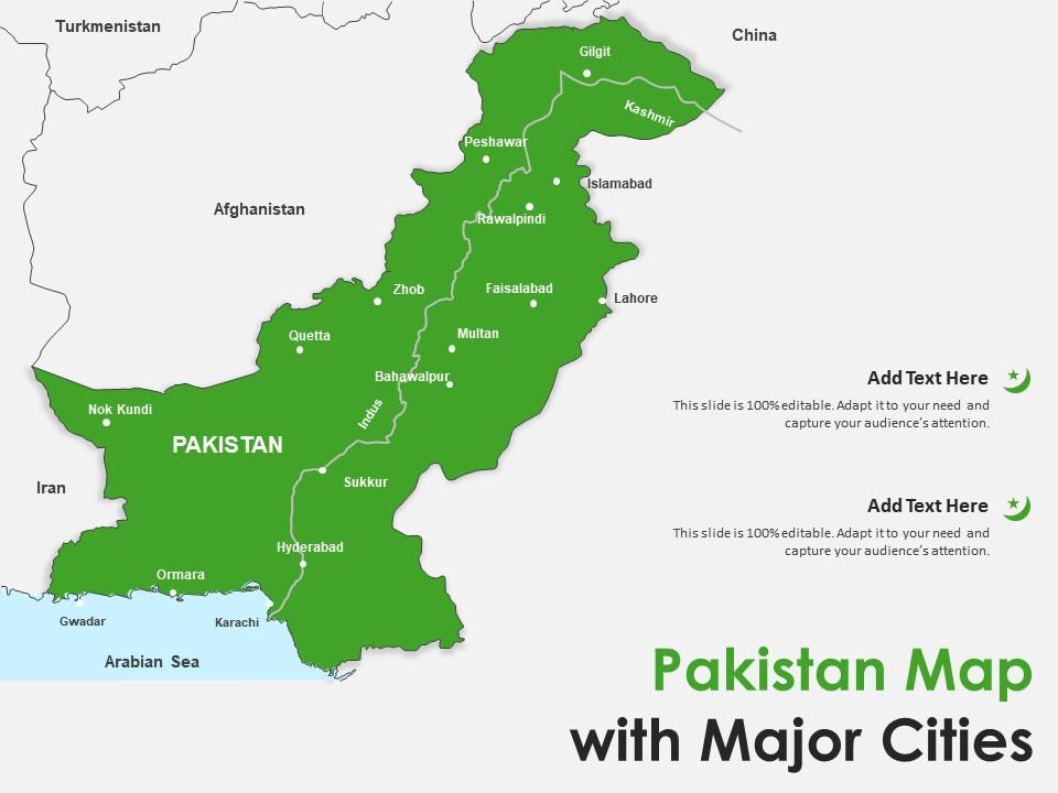 Pakistan map with major cities Slide00
