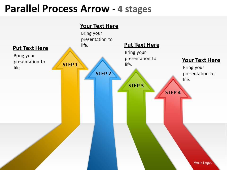 Parallel Process Arrow 4 Stage 31 | PowerPoint Shapes | PowerPoint ...