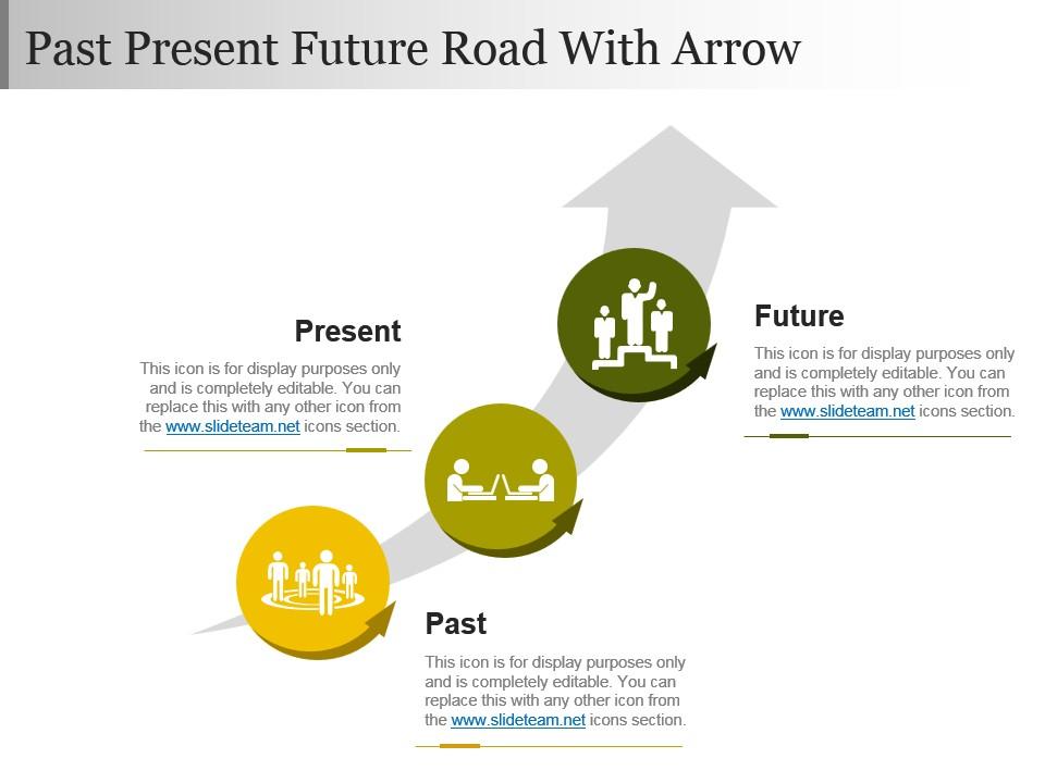 Past present future road with arrow powerpoint slide images Slide01
