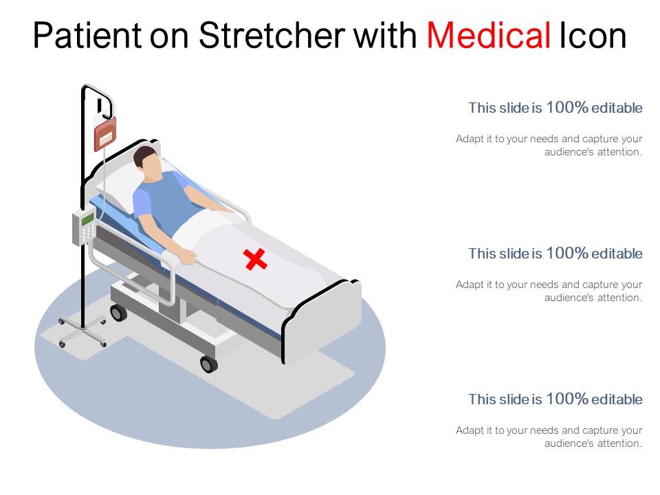 Patient on stretcher with medical icon Slide01