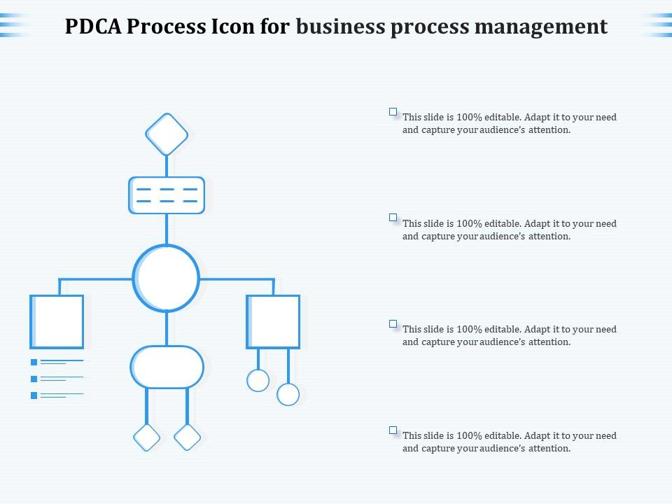Pdca process icon for business process management Slide00