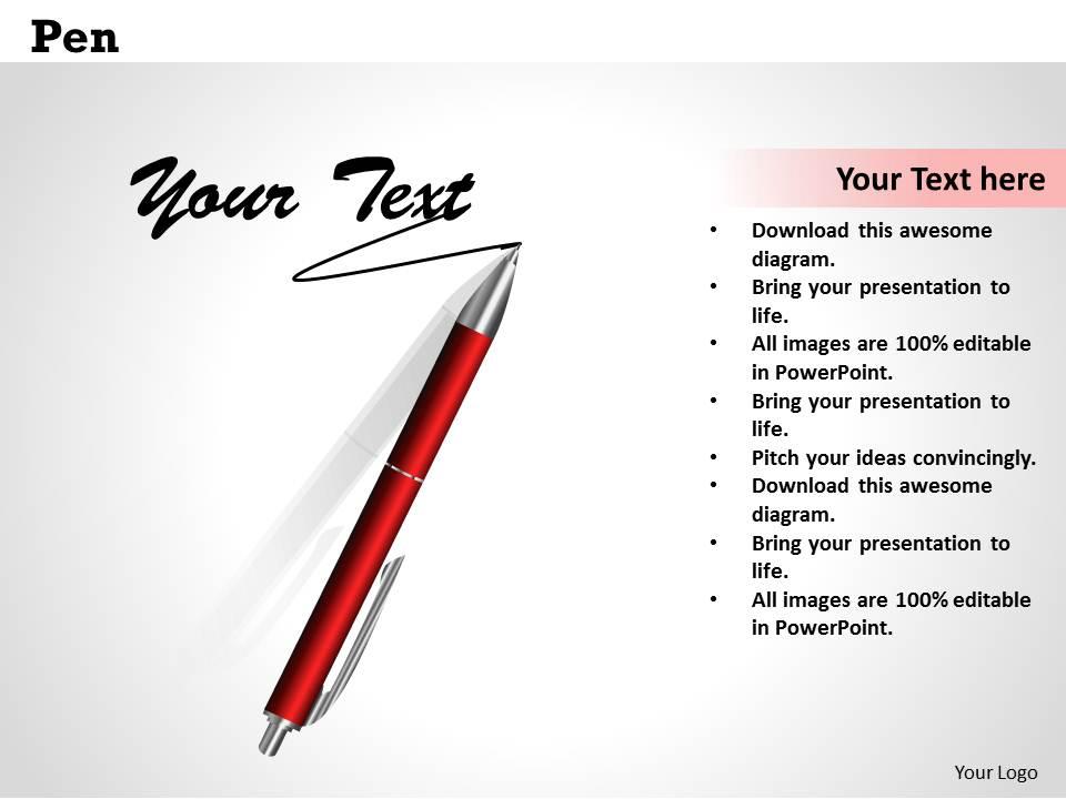 Pen Powerpoint Template Slide PowerPoint Presentation Designs Slide