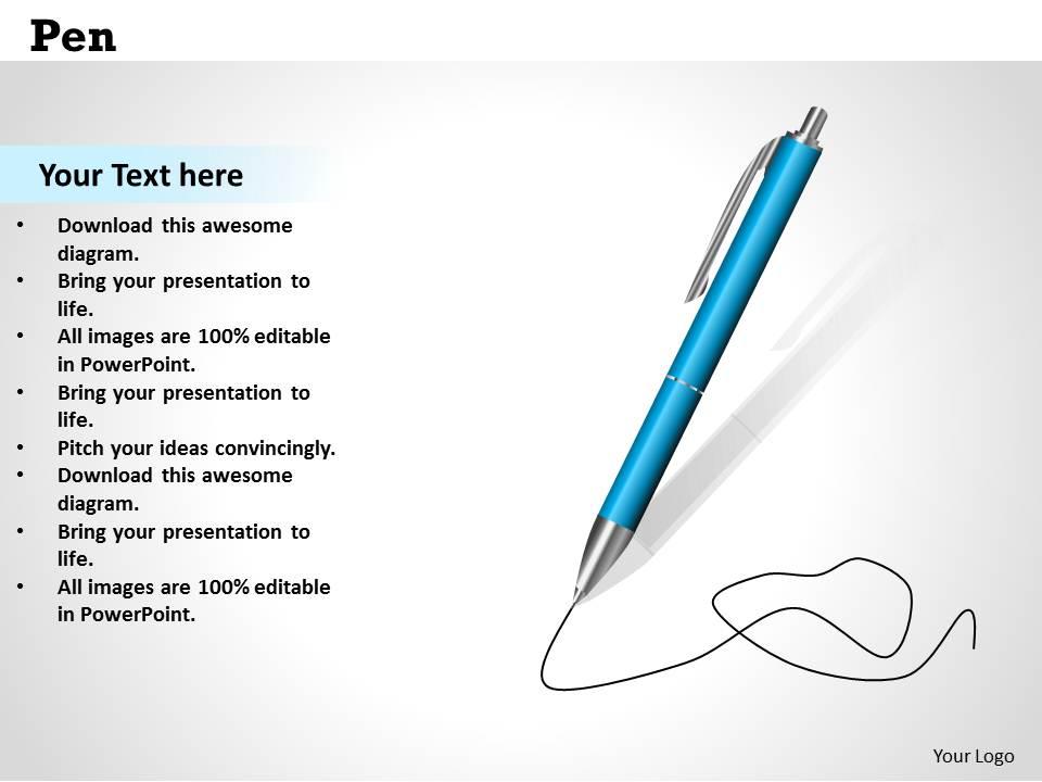 Pen Powerpoint Template Slide PowerPoint Presentation Designs Slide