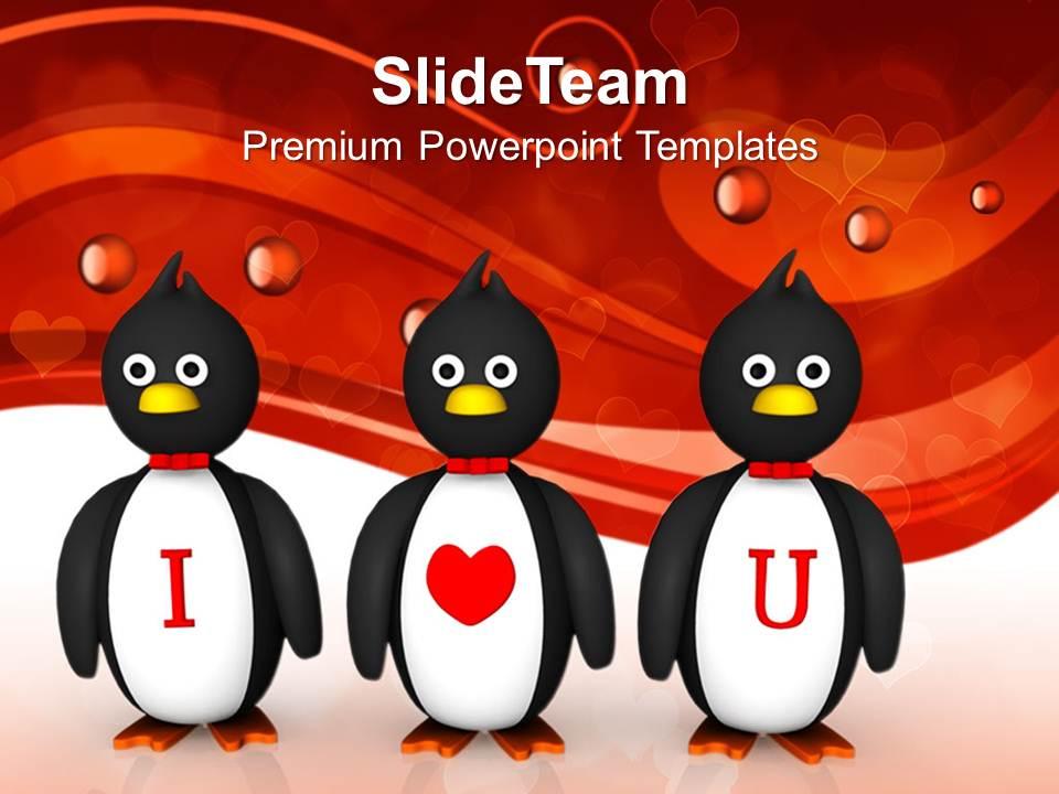 Penguins Love Message Celebration PowerPoint Templates PPT Themes And  Graphics 0213 | PowerPoint Presentation Slides | PPT Slides Graphics |  Sample PPT Files | Template Slide