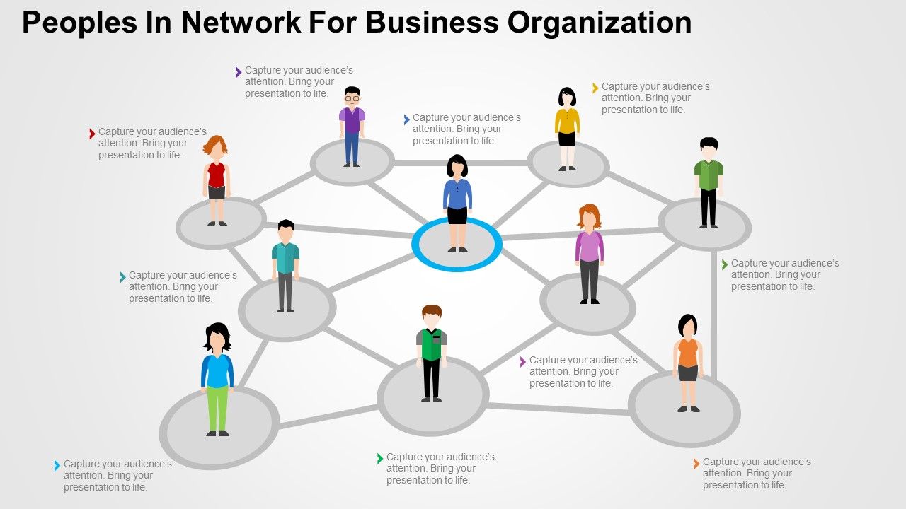 Peoples in network for business organization flat powerpoint design Slide01