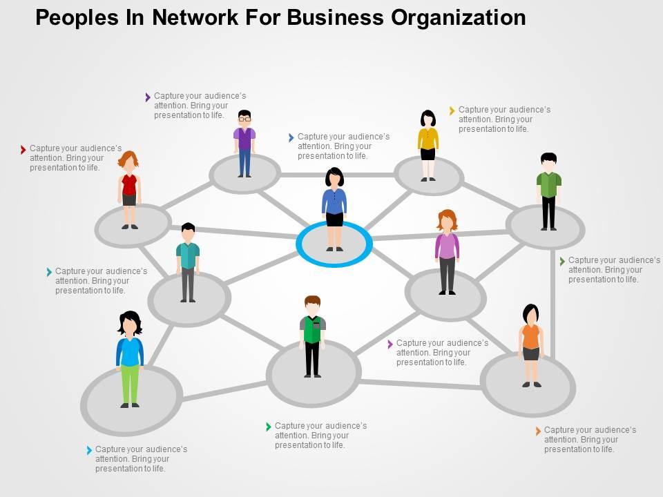 Peoples in network for business organization flat powerpoint design Slide00