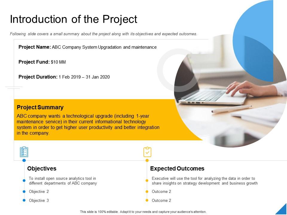 Performance evaluation parameters project introduction of the project ppt powerpoint icon Slide01