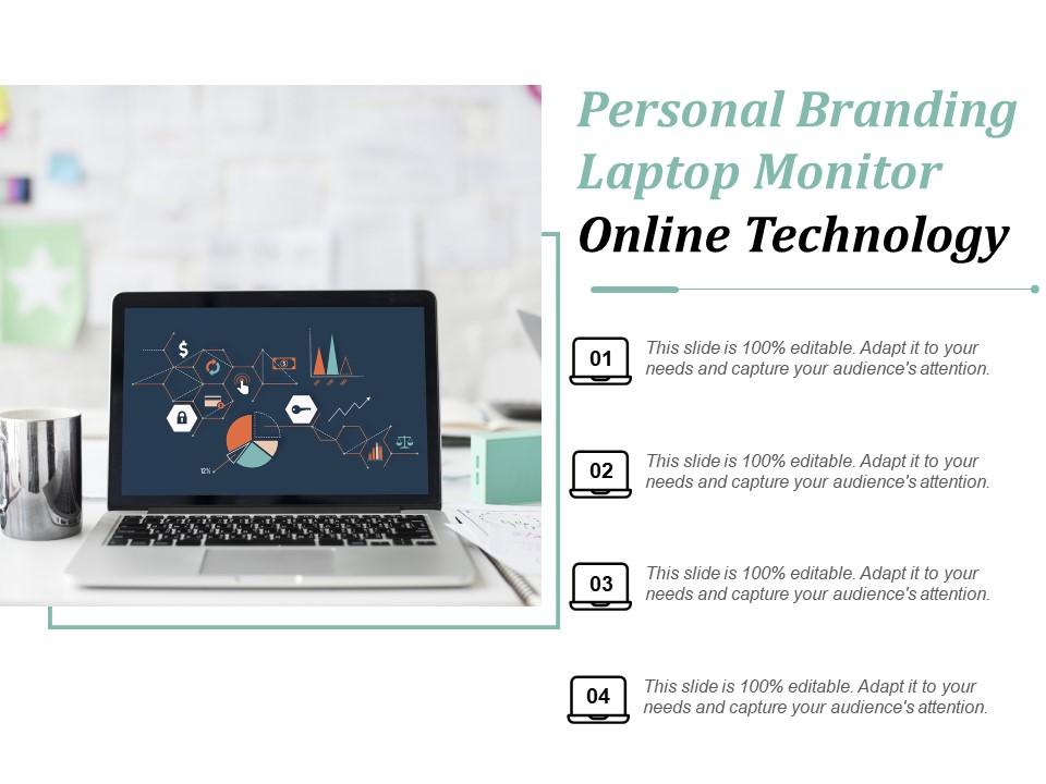 Personal branding laptop monitor online technology Slide01