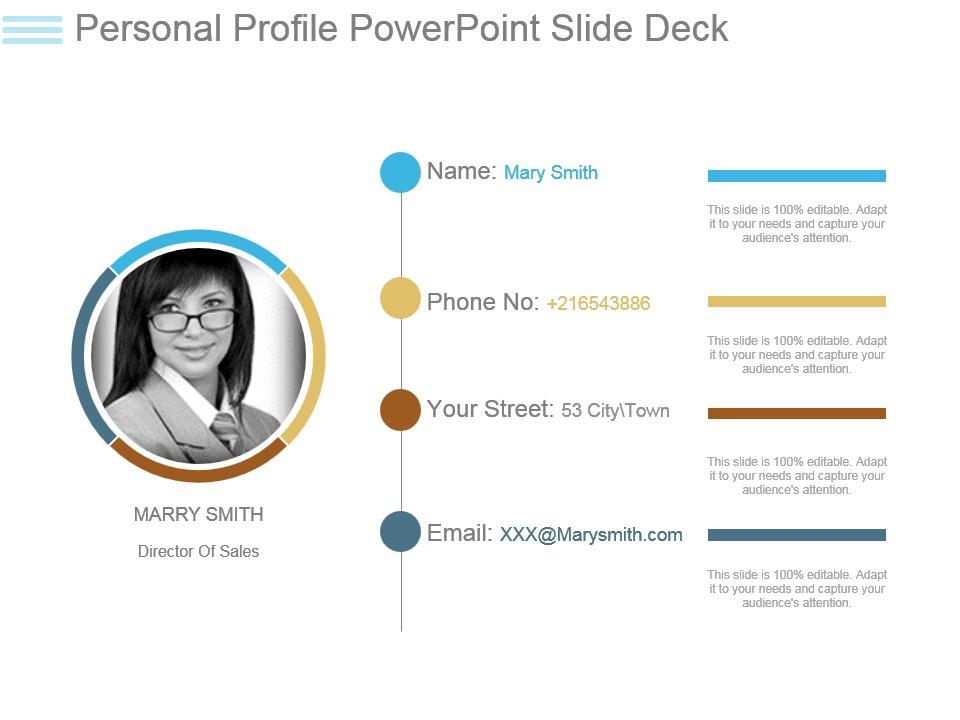Personal profile powerpoint slide deck Slide01