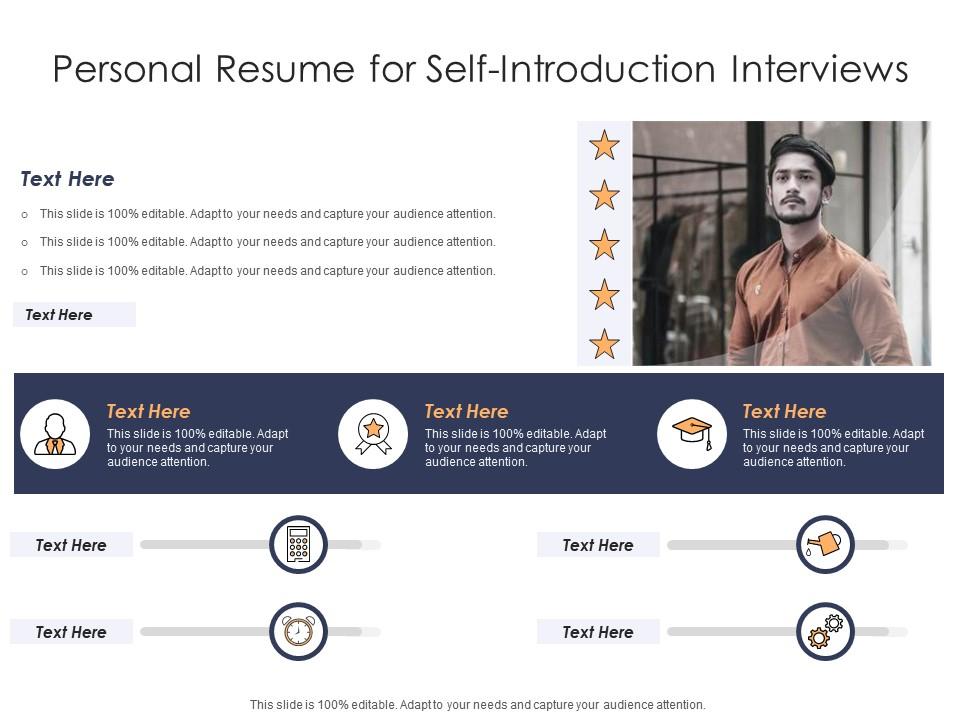 Personal resume for self introduction interviews infographic template
