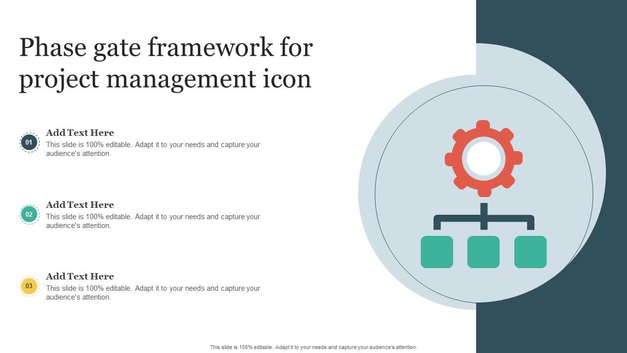 Phase Gate Framework For Project Management Icon PPT Presentation