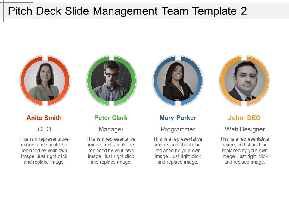 Pitch deck slide management team template 2 ppt slides Slide01