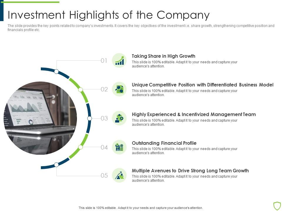 Pitchbook For Security Underwriting Deal Investment Highlights Of The