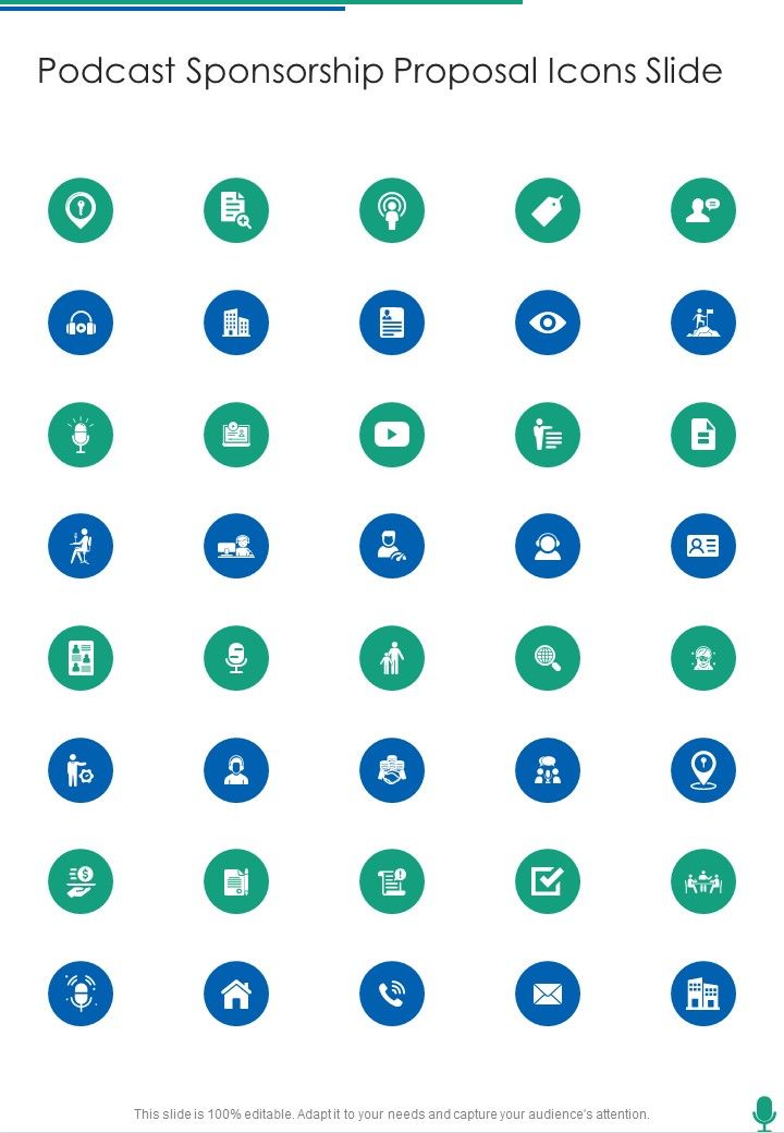 Podcast Sponsorship Proposal Icons Slide One Pager Sample Example