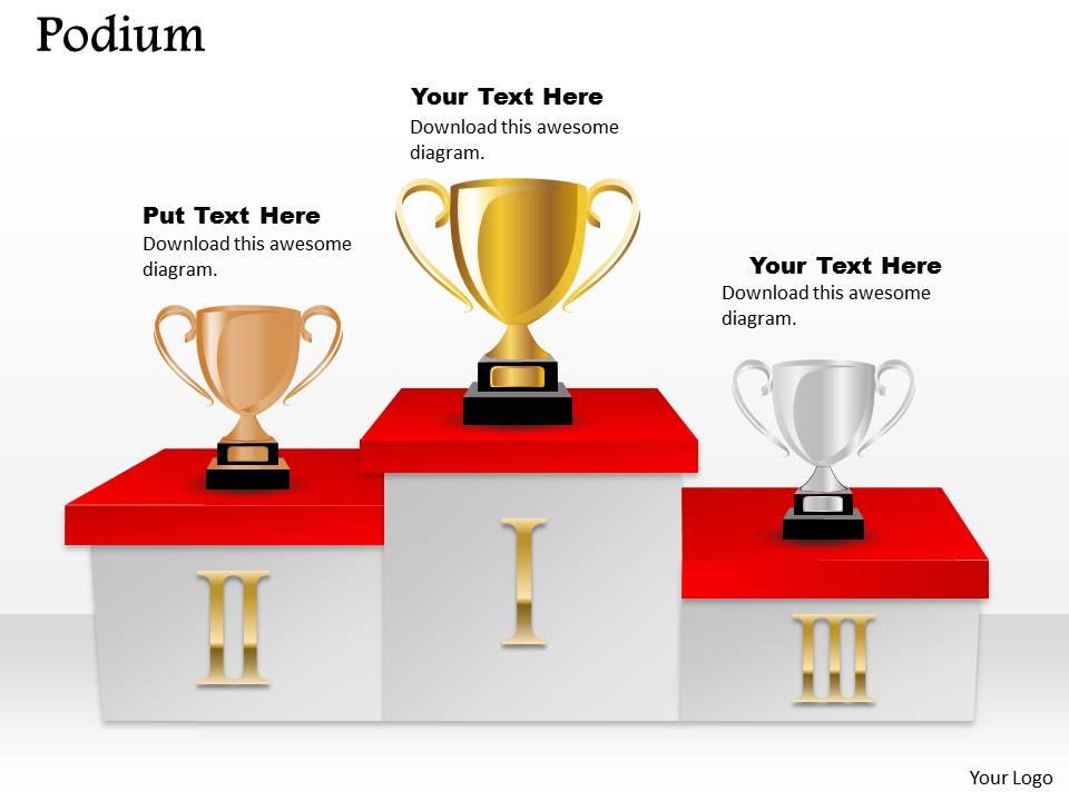 Podium powerpoint template slide