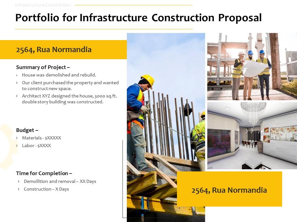 Portfolio For Infrastructure Construction Proposal Ppt Powerpoint