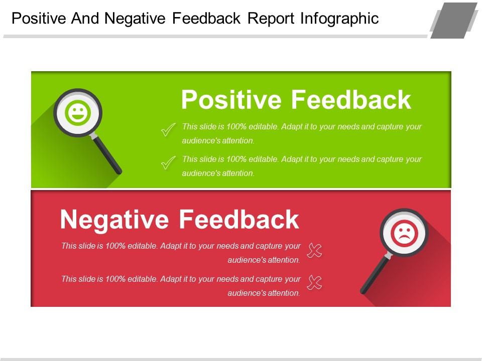 Positive and negative feedback report infographic ppt design Slide01