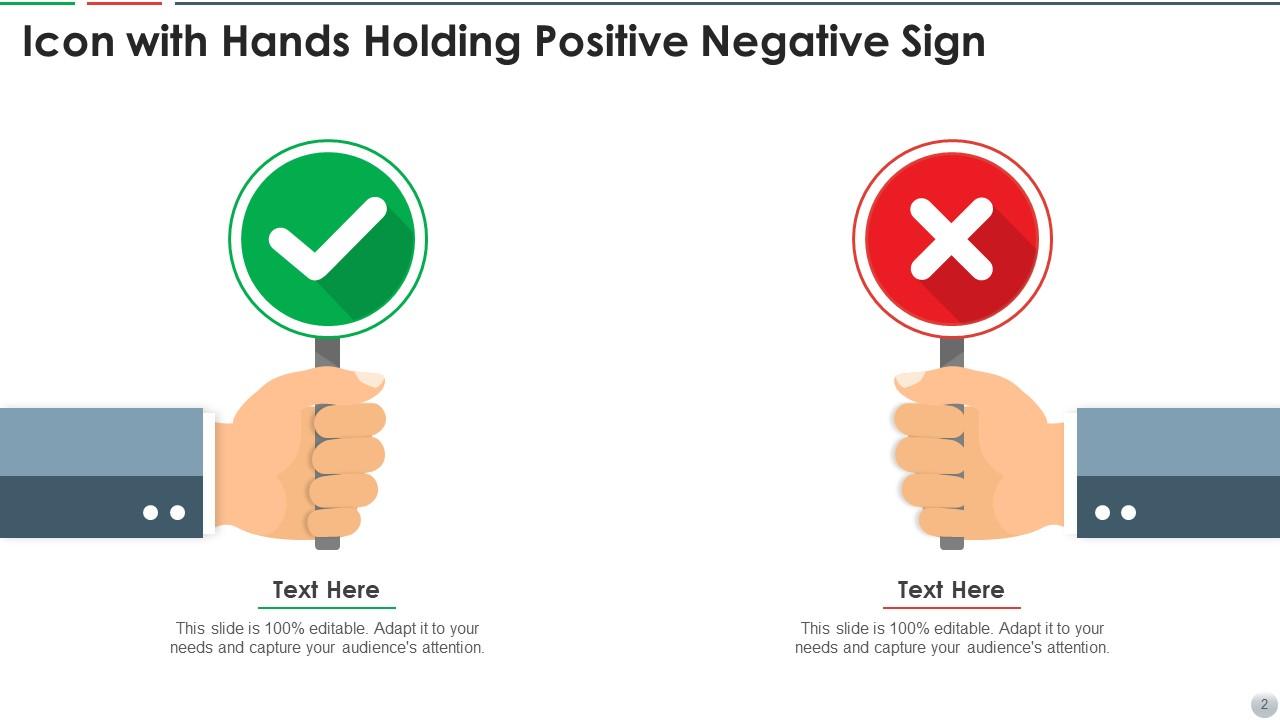 Positive Negative Icon Powerpoint Ppt Template Bundles Presentation