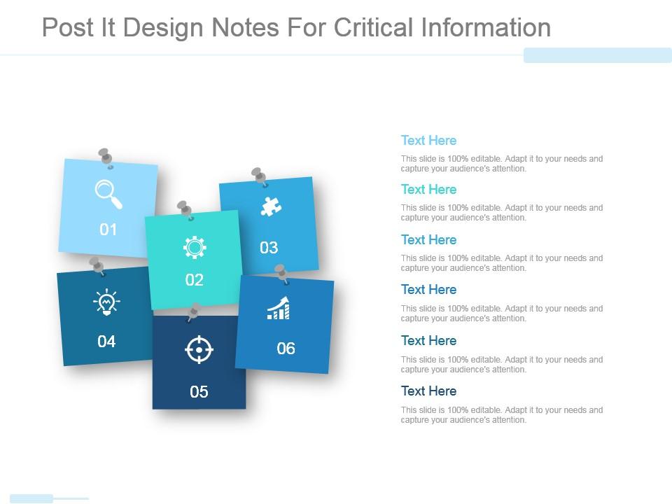 Post it design notes for critical information ppt example file Slide00