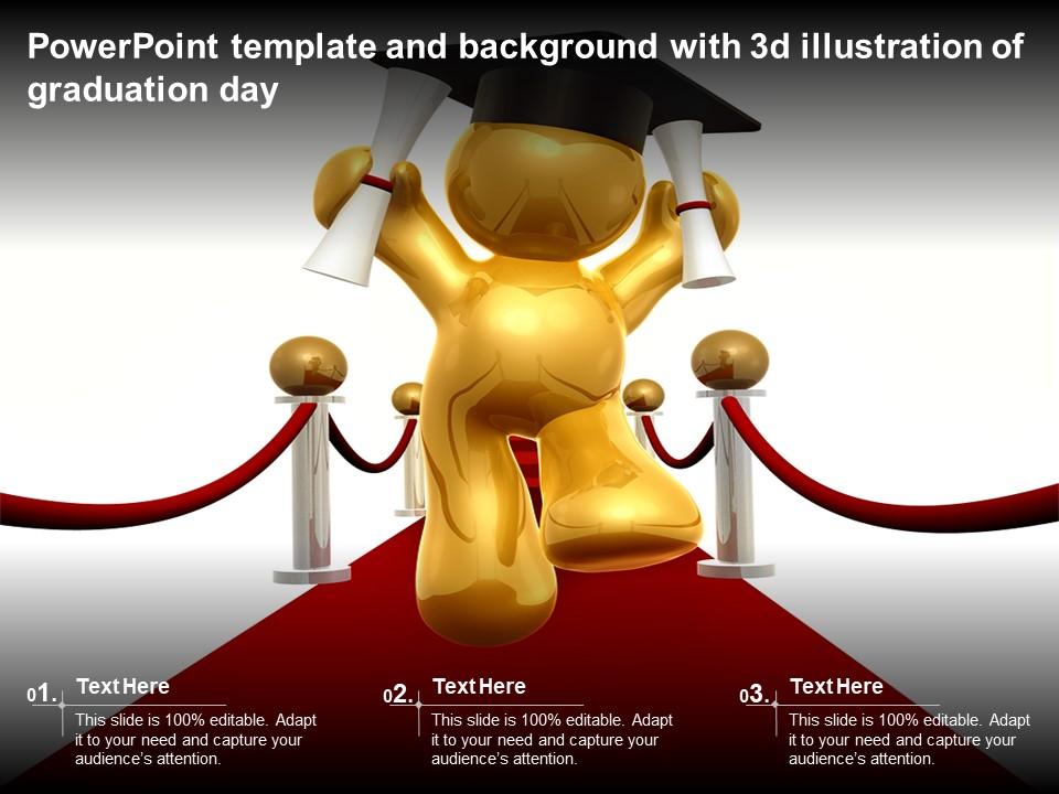 Powerpoint Template And Background With 3d Illustration Of Graduation Day |  Presentation Graphics | Presentation PowerPoint Example | Slide Templates