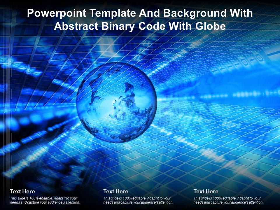 Powerpoint Template And Background With Abstract Binary Code With Globe ...