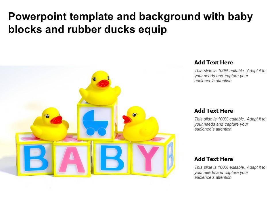 Powerpoint template and background with baby blocks and rubber ducks equip Slide01