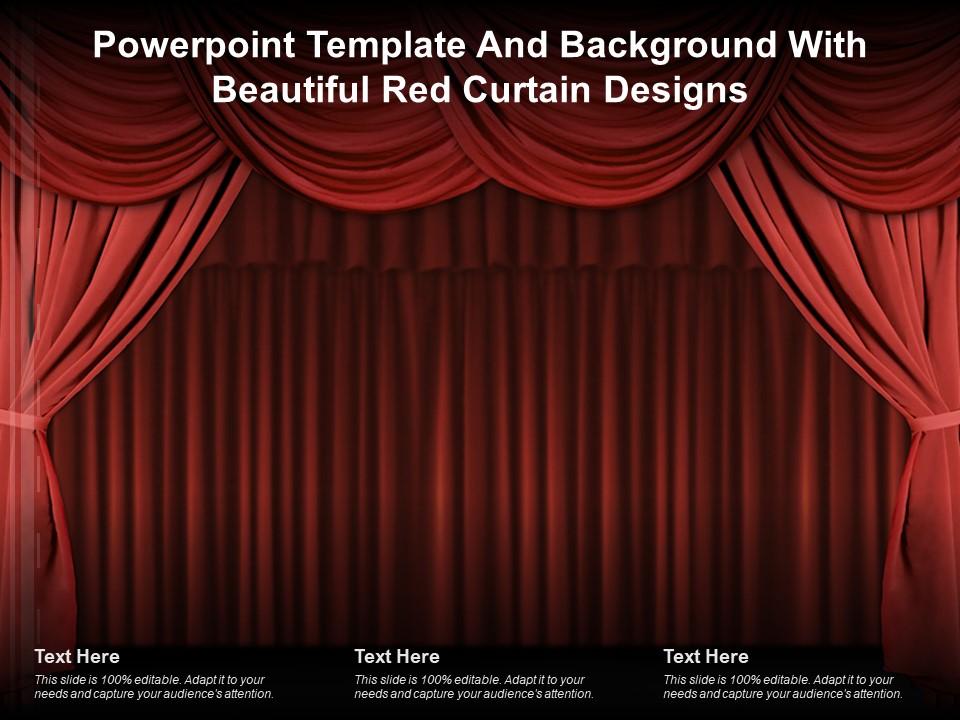 Powerpoint Template And Background With Beautiful Red Curtain Designs