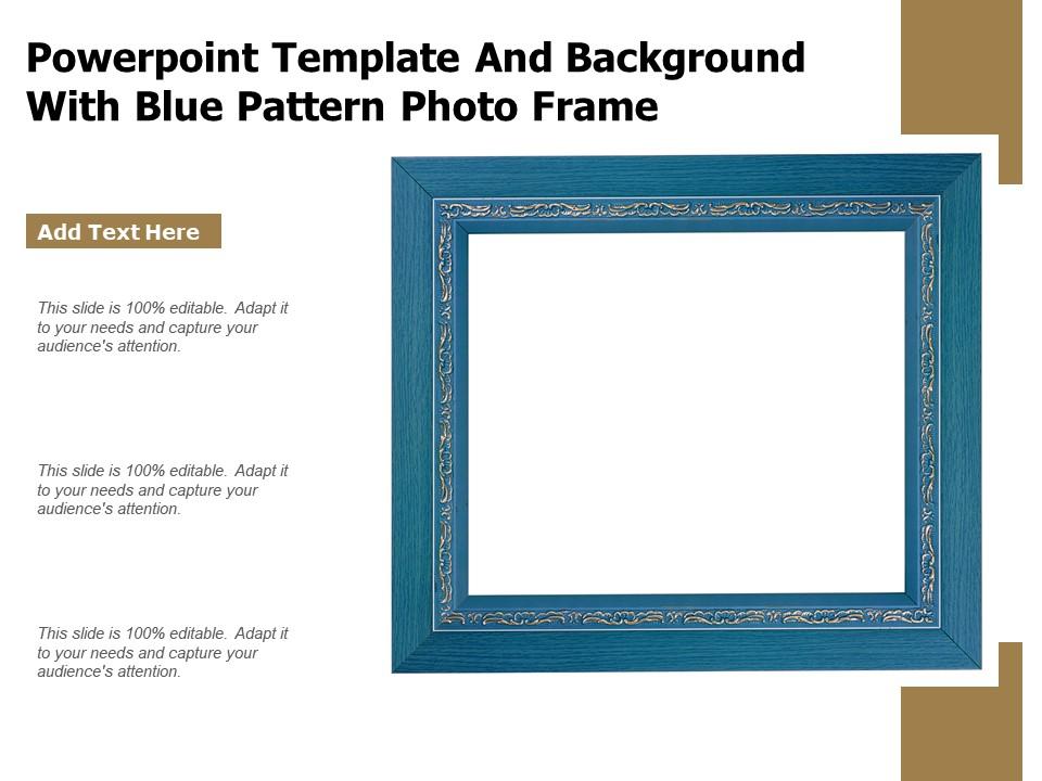 Powerpoint Template And Background With Blue Pattern Photo Frame